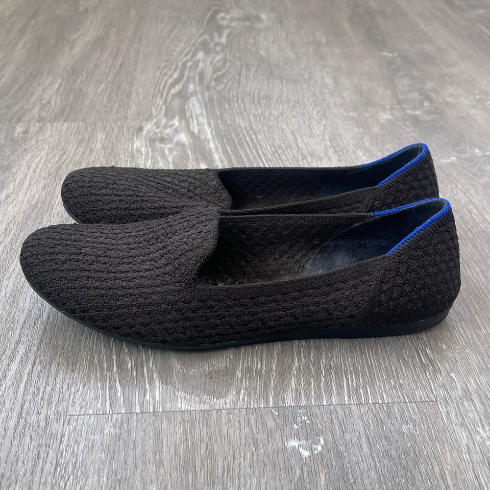 Rothy’s Black Honeycomb Knit Loafers Size 7 - Picture 4 of 6